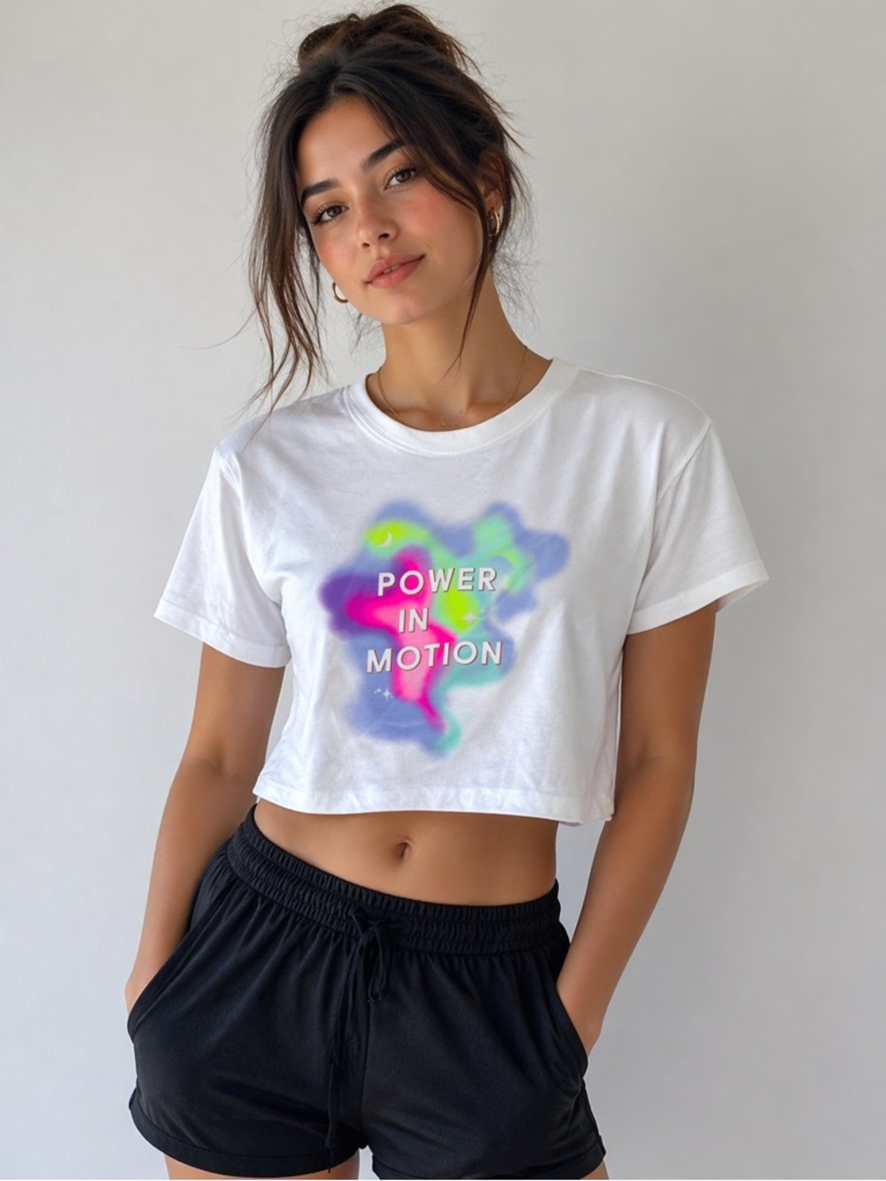 Athletic Works White Tee with Colorful Graphic